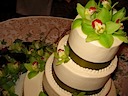Cake Topped with Orchids